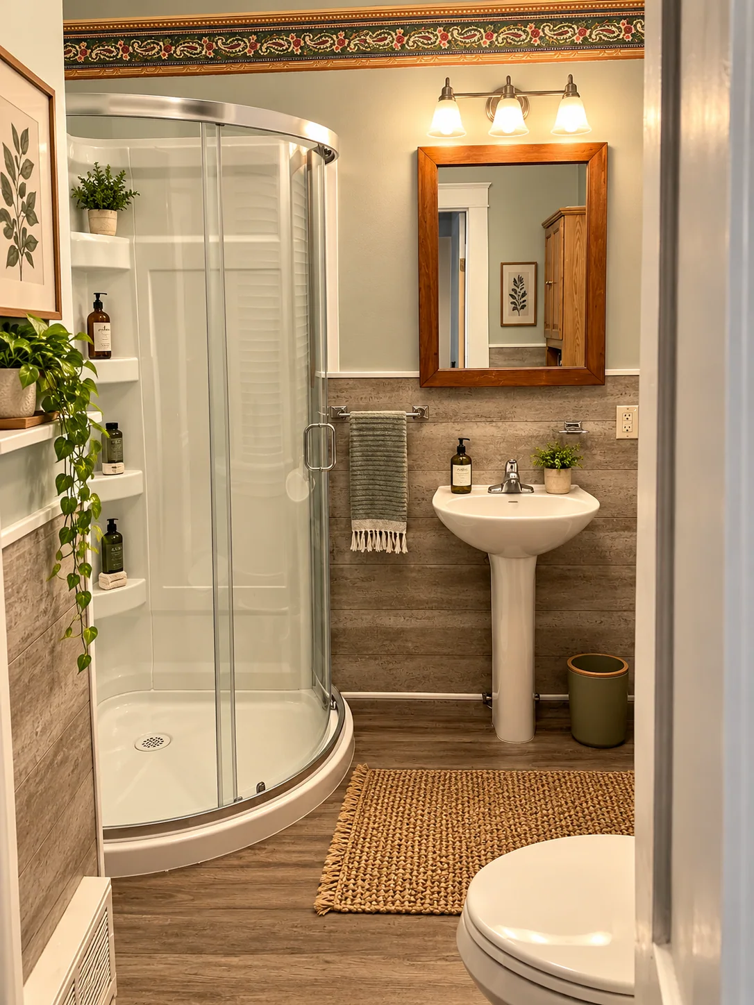 The Good Life private bathroom, illustrative styling