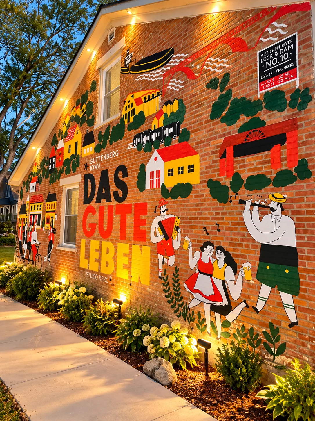 Guttenberg mural, illustrated evening presentation