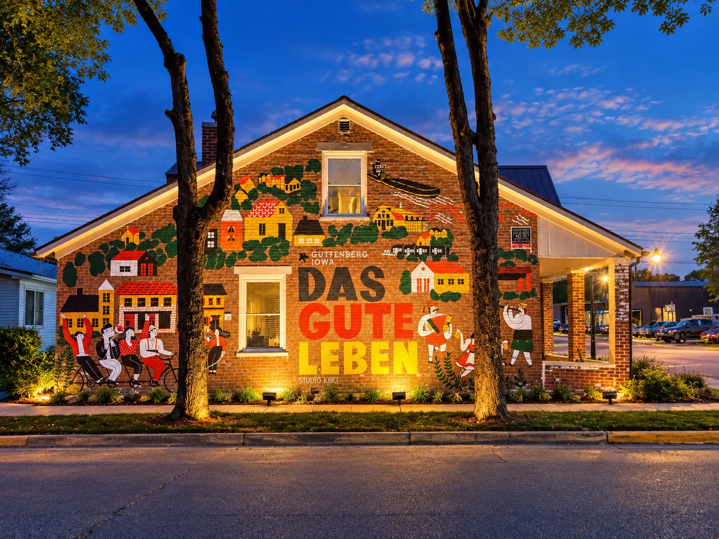 Guttenberg mural, illustrated evening presentation