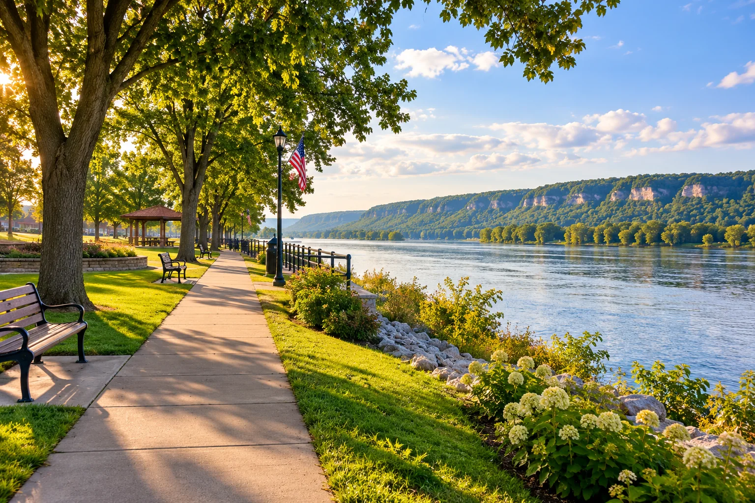 Guttenberg waterfront beside the Mississippi
